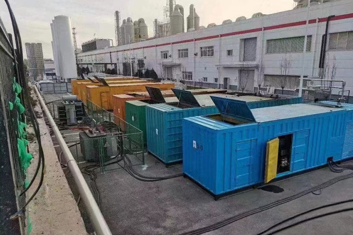 江源发电机租赁施工现场